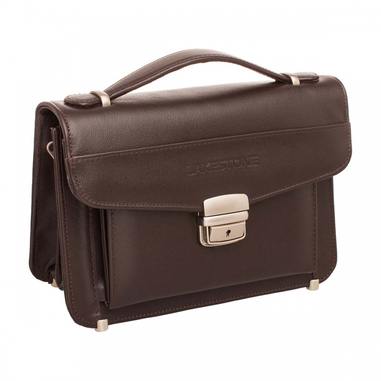 Вместительная барсетка мужская кожаная Clark Brown