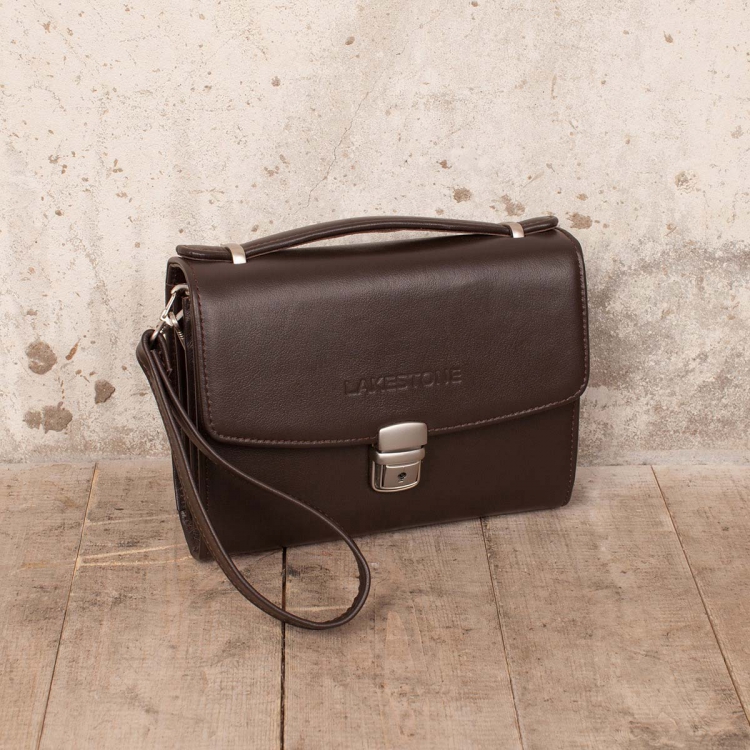 Элегантная коричневая барсетка мужская Evans Brown