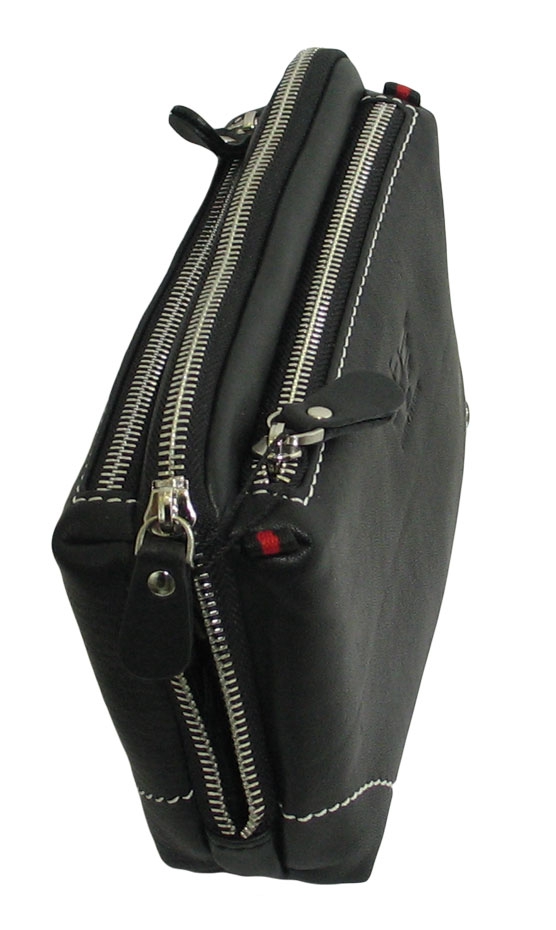 Кожаная мужская барсетка с короткой ручкой IP Collection 80118-741.2