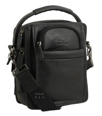 Кожаная мужская сумка с короткой ручкой IP Collection 8008-5 black