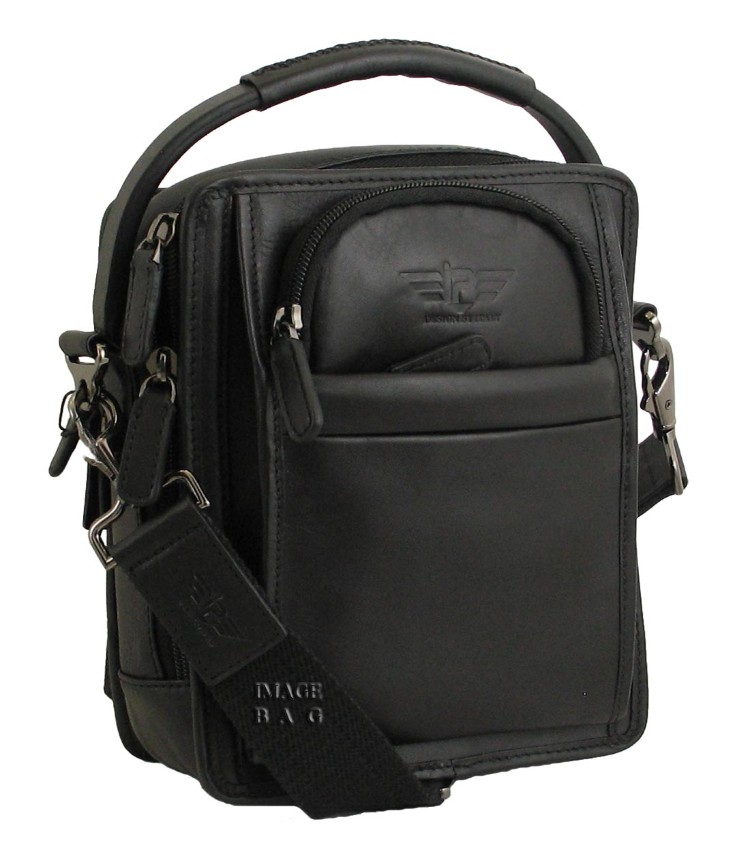 Кожаная мужская сумка с короткой ручкой IP Collection 8008-5 black