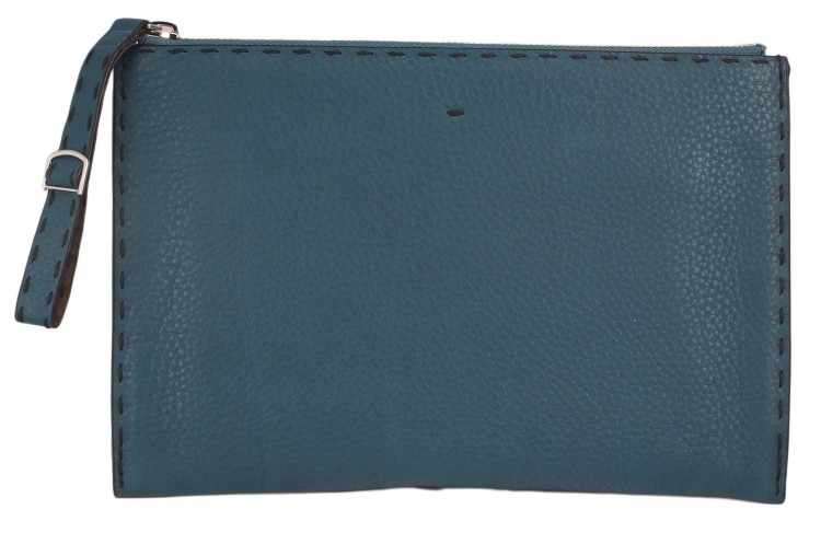 вухцветная кожаная папка Fendi хаки_8962