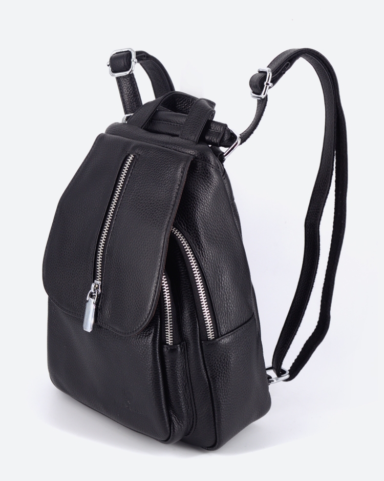 Рюкзак женский кожаный маленький Paul Rayner черный 1031-1