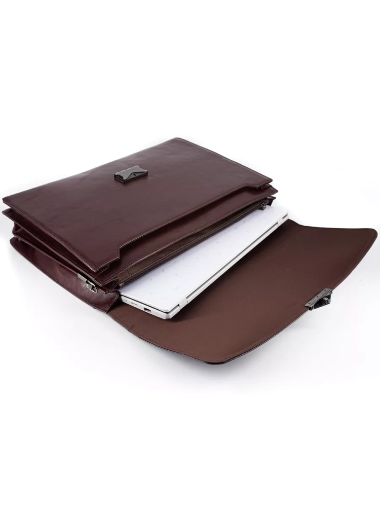 Деловой мужской кожаный портфель для документов и ноутбука с кодовым замком Paul Rayner 1-9504-1