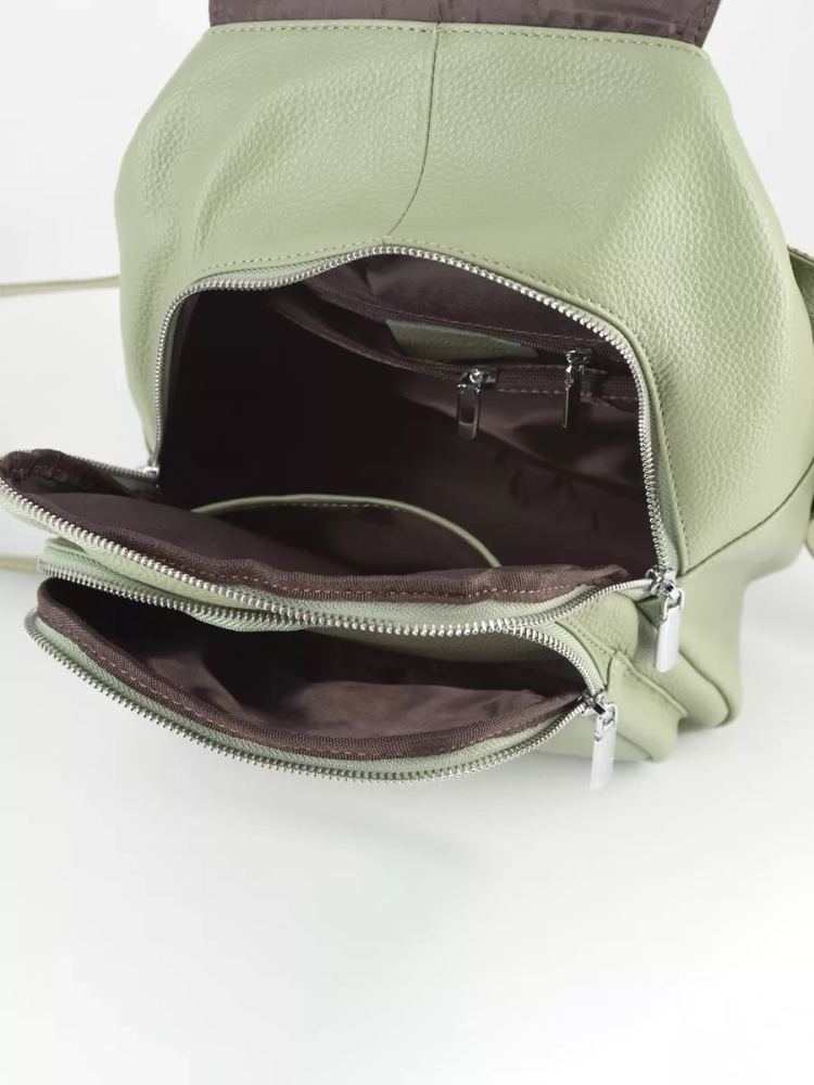 Рюкзак женский кожаный Paul Rayner фисташковый 1031