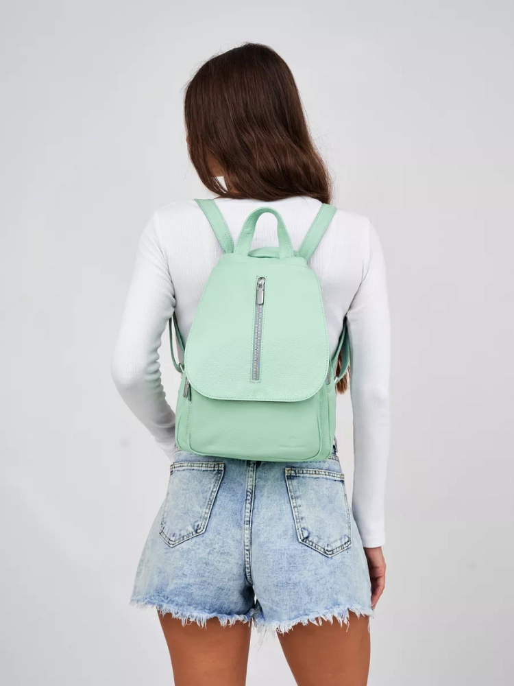 Рюкзак женский кожаный Paul Rayner мятный 1031