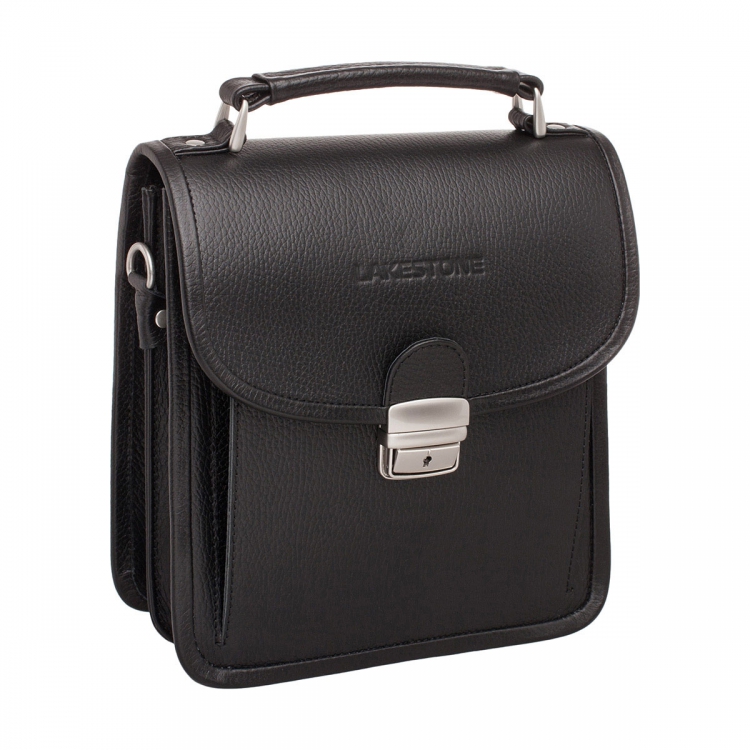 Небольшой мужской кожаный портфель Bishop Black