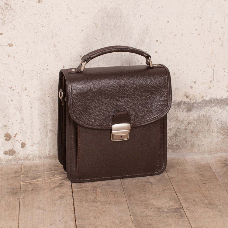 Компактный коричневый мужской портфель Bishop Brown