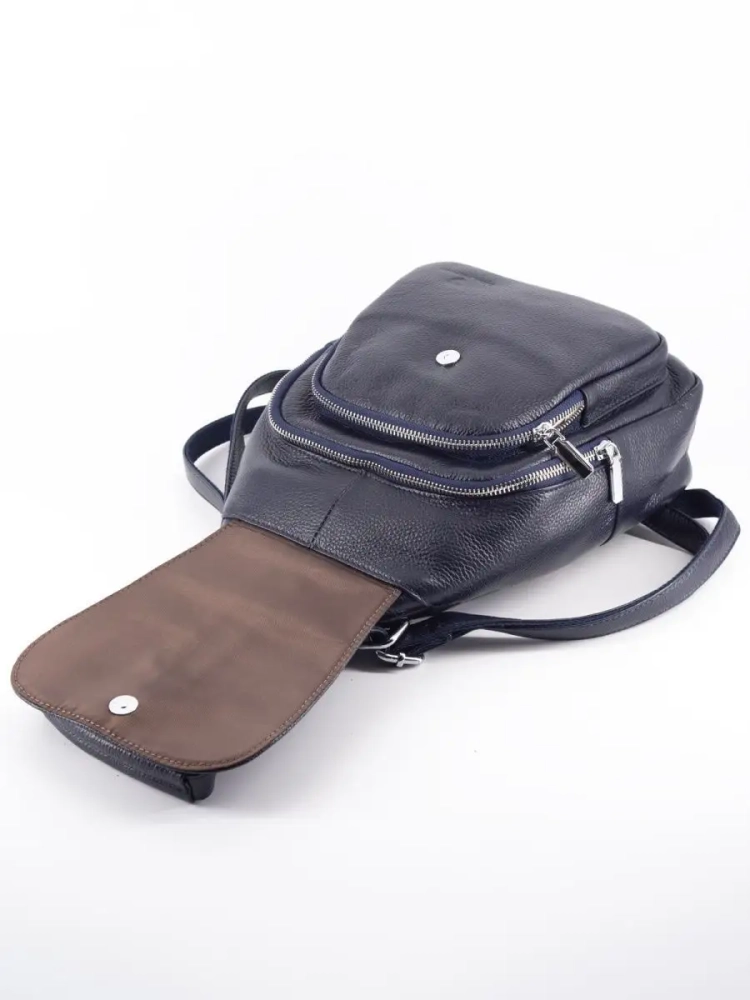 Рюкзак женский кожаный маленький Paul Rayner синий 1031-1