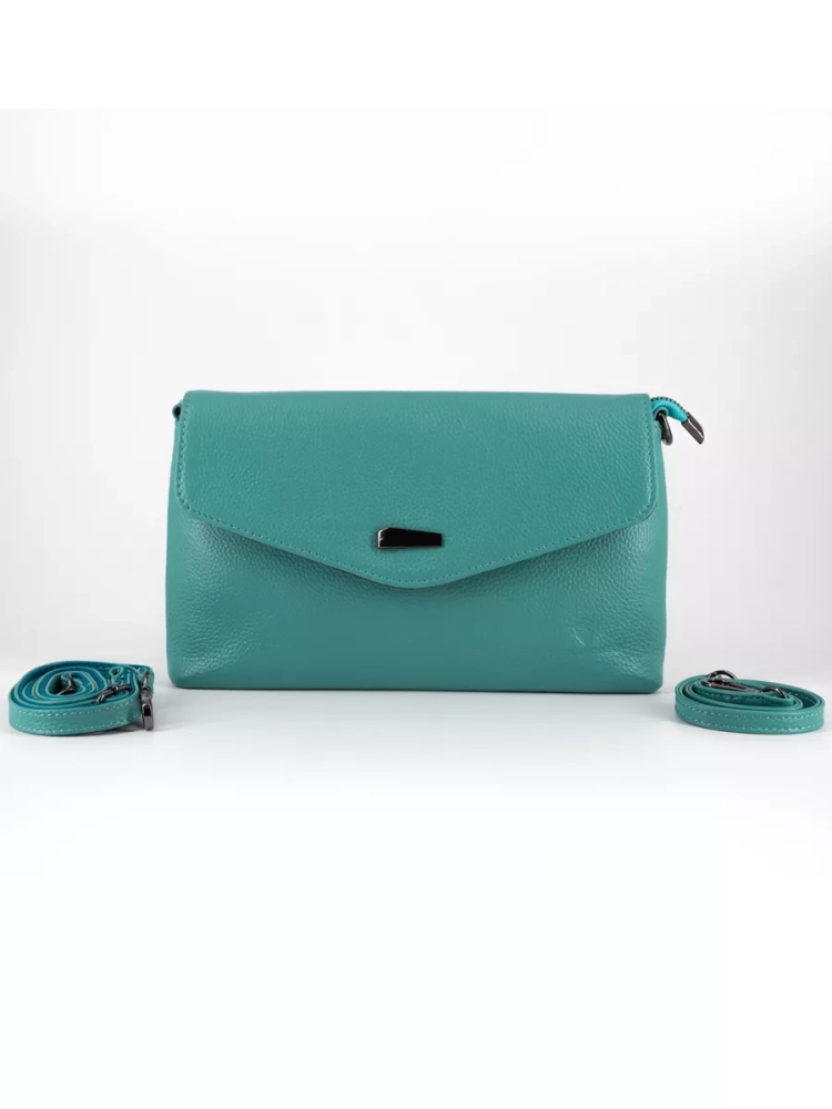Клатч женский кожаный голубой 8819