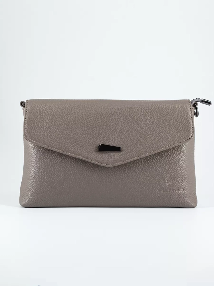 Клатч женский кожаный серый 8819
