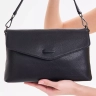 Клатч женский кожаный черный 8819