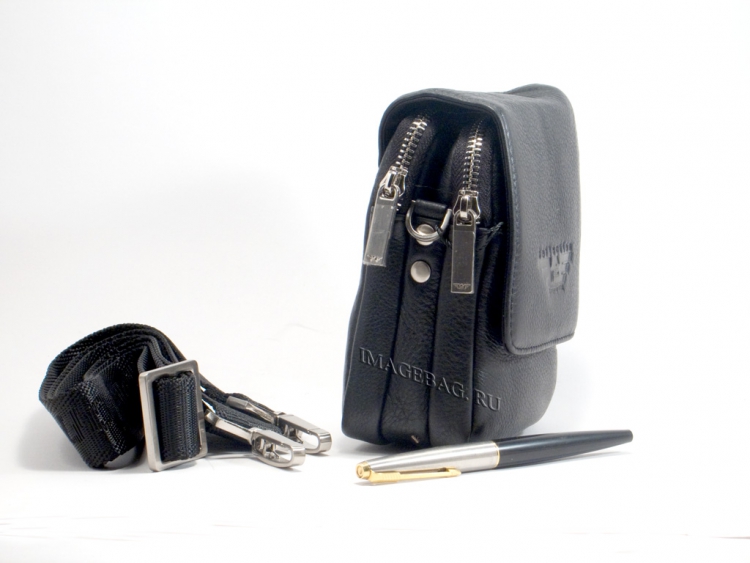 Кожаная универсальная сумка на пояс IP Collection 568-4.2